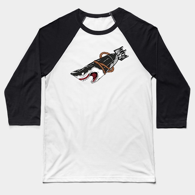 Shark Missile Baseball T-Shirt by Ckllydh